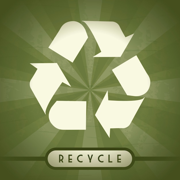 Premium Vector | Recycle sign over green background vector illutration