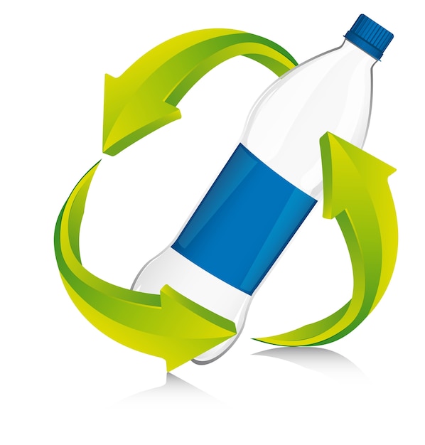 Premium Vector Recycle sign with bottle plastic vector illustration