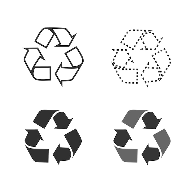 Premium Vector | Recycling icon collection vector set of black circle ...