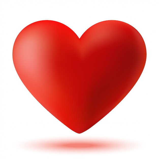 Download Red 3d heart | Premium Vector