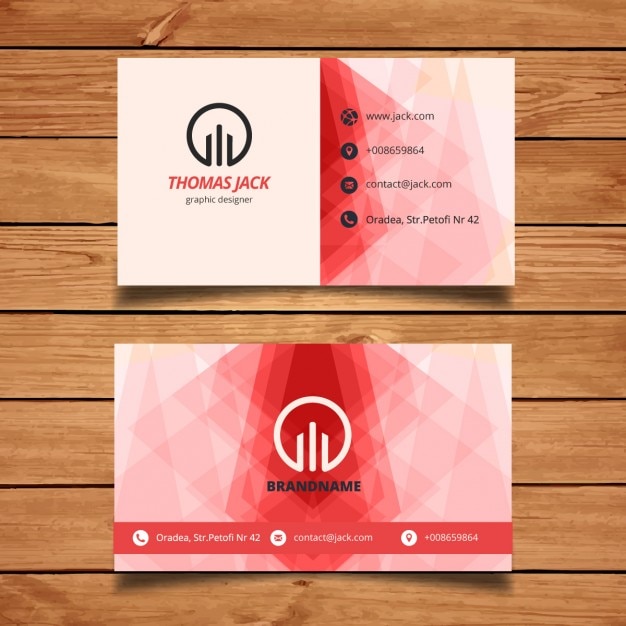 Free Vector | Red abstract business card design