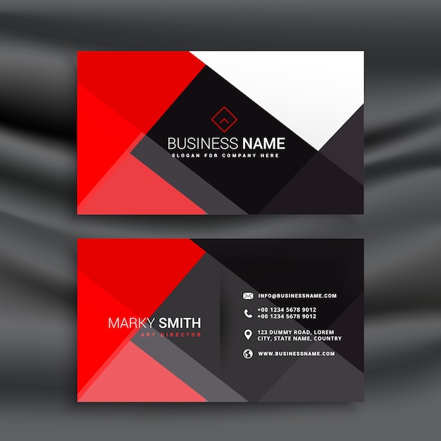 Red and black professional business card