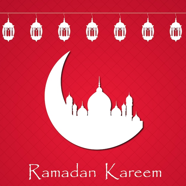 Red and white ramadan background Vector | Free Download