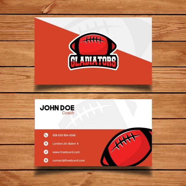 Red and white sports corporate card