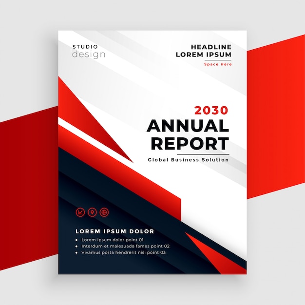 Free Vector | Red annual report or business flyer template design