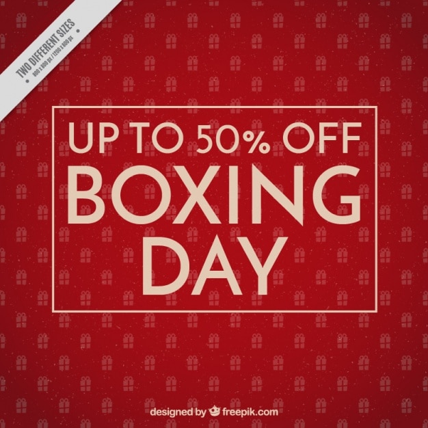 Red background of boxing day discounts