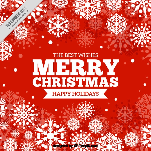 Red background of merry christmas snowflakes Vector | Free Download