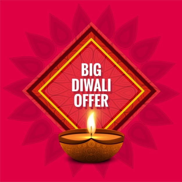 Red background with a frame for discounts on\
diwali