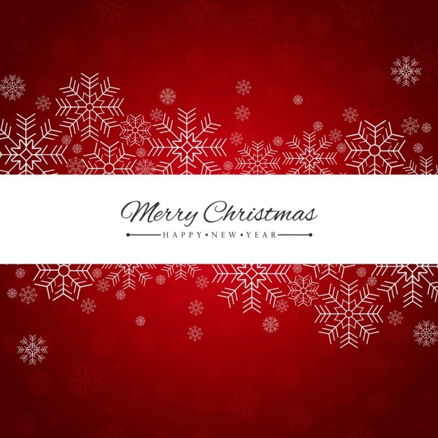 Free Vector | Red background with merry christmas snowflakes