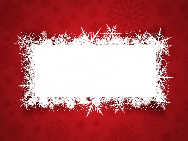 Free Vector | Red background with snowflake banner