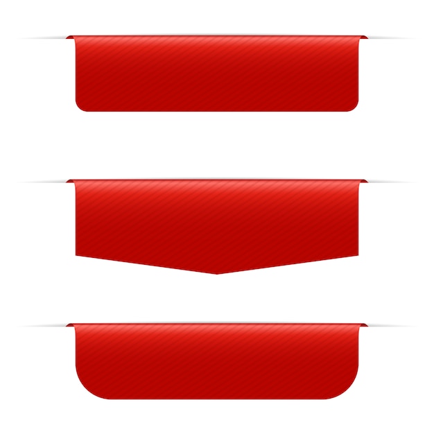 Red banner illustration on white background | Premium Vector