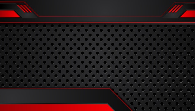 Red black abstract metallic frame layout design tech innovation concept background Premium Vector