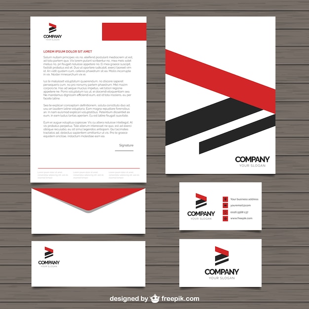 Download Free Red And Black Business Stationery Free Vector Use our free logo maker to create a logo and build your brand. Put your logo on business cards, promotional products, or your website for brand visibility.