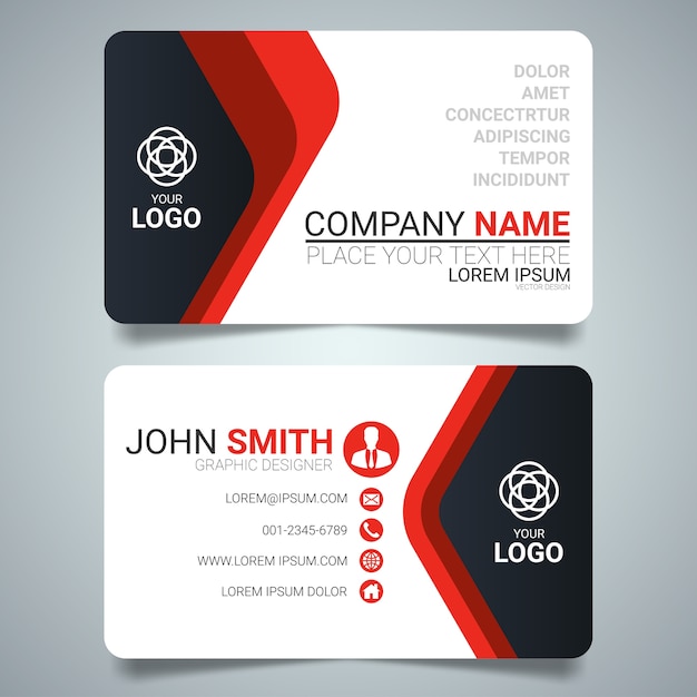 Download Free Red And Black Creative Business Card Template Design Premium Vector Use our free logo maker to create a logo and build your brand. Put your logo on business cards, promotional products, or your website for brand visibility.