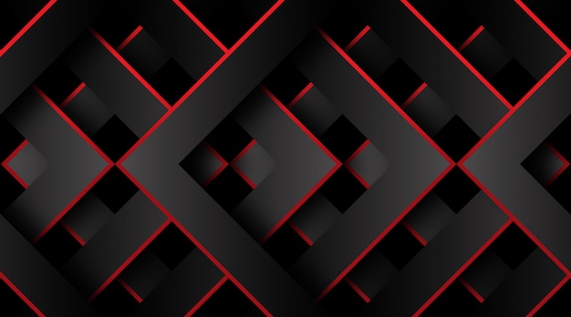 Premium Vector | Red and black geometric 3d background