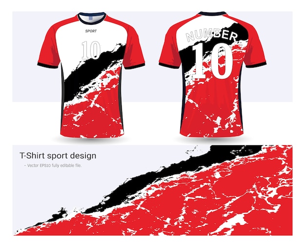 Premium Vector | Red and black soccer jersey sport mockup