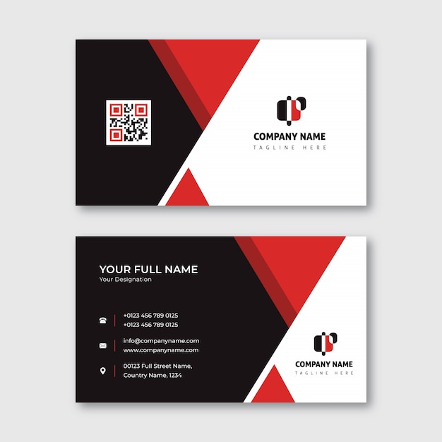 Download Free Red And Black Triangle Shape Business Card Premium Vector Use our free logo maker to create a logo and build your brand. Put your logo on business cards, promotional products, or your website for brand visibility.