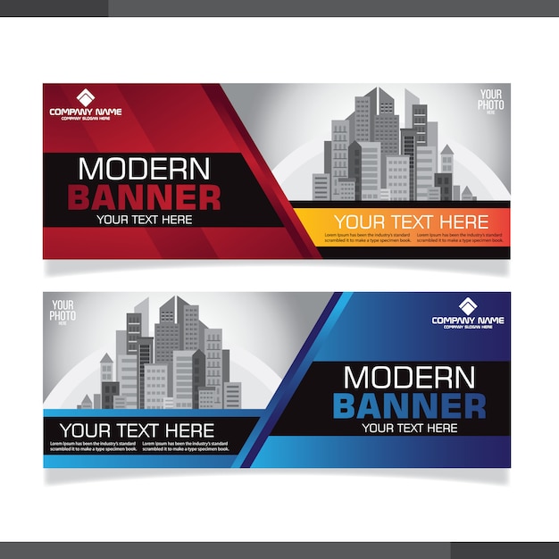 Premium Vector Red And Blue Abstract Banner Design Templates