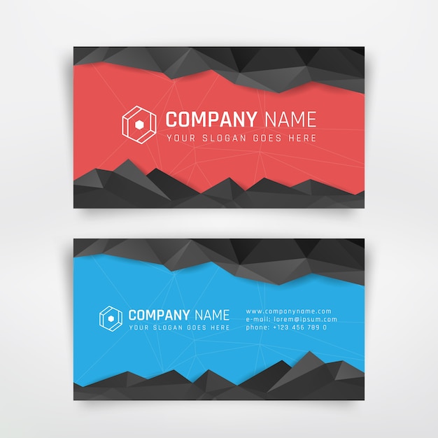 Download Free Red And Blue Business Card With Abstract Triangle Premium Vector Use our free logo maker to create a logo and build your brand. Put your logo on business cards, promotional products, or your website for brand visibility.