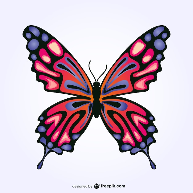Download Red and blue butterfly Vector | Free Download