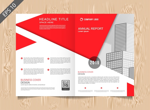 Premium Vector | Red brochure template