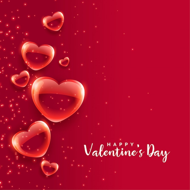 Red Hearts Floating Free Valentines Day Vector