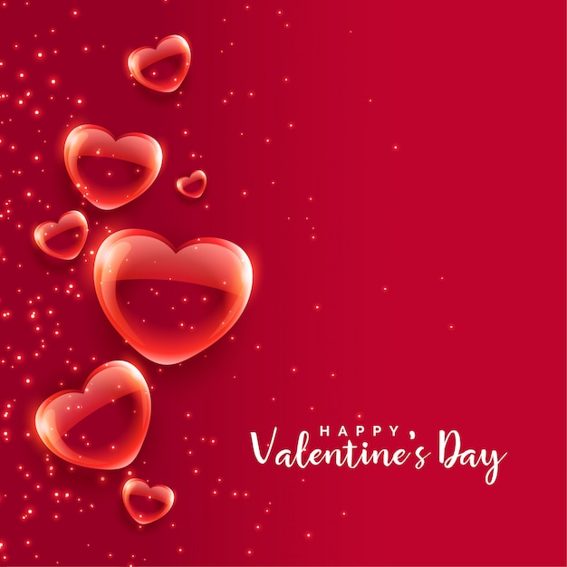 Free Vector Red Bubble Hearts Floating Valentines Day Background