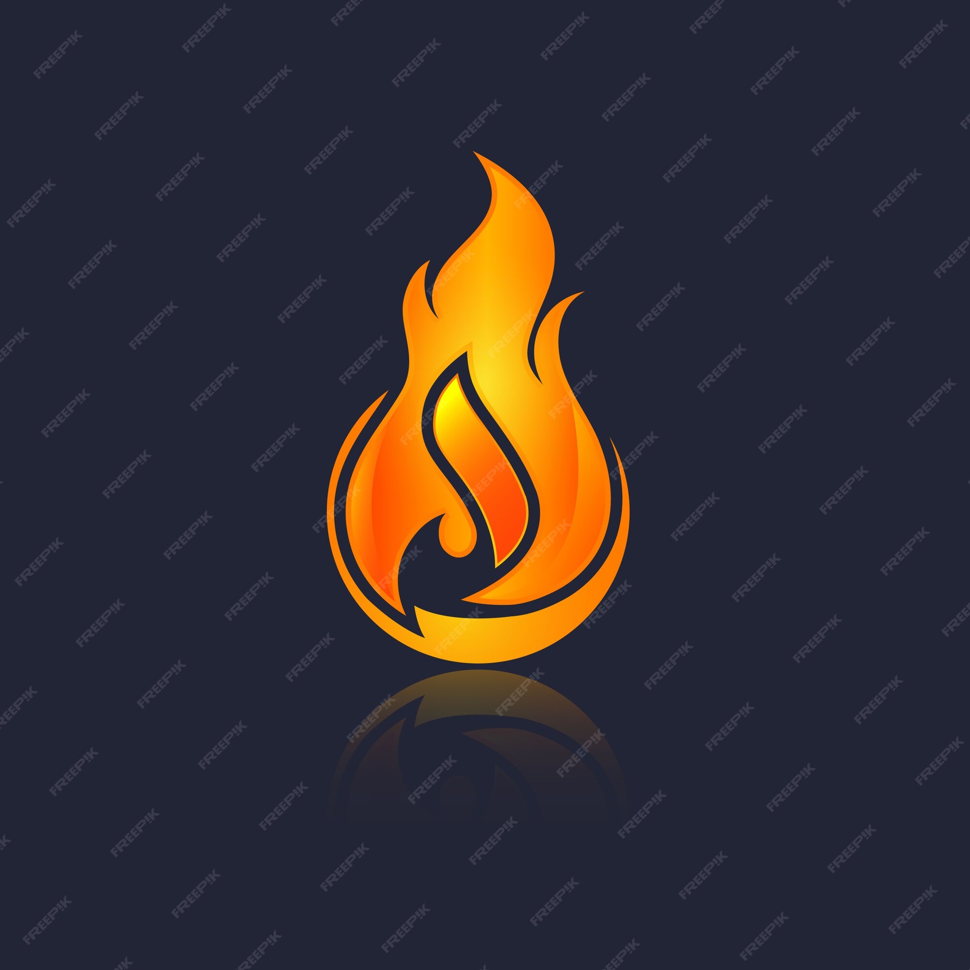 Premium Vector | Red burning fire flame design vector template.