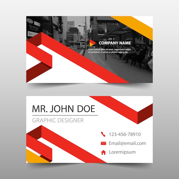 Free Vector | Red business card template design