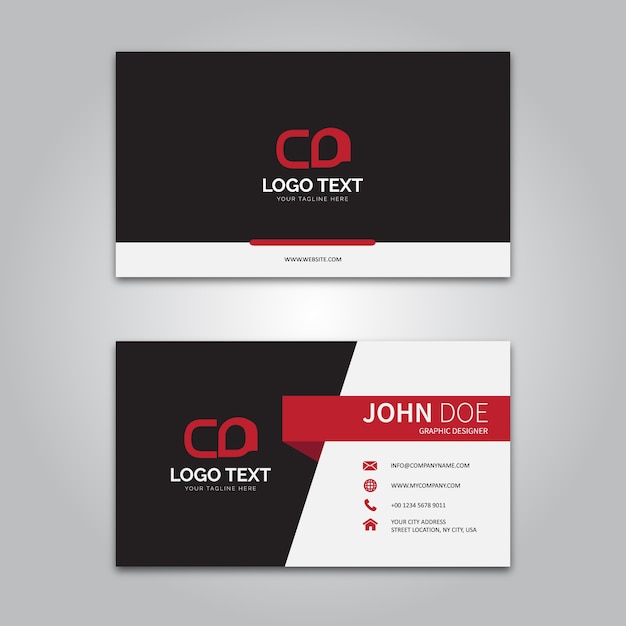 Premium Vector Red Business Card Template