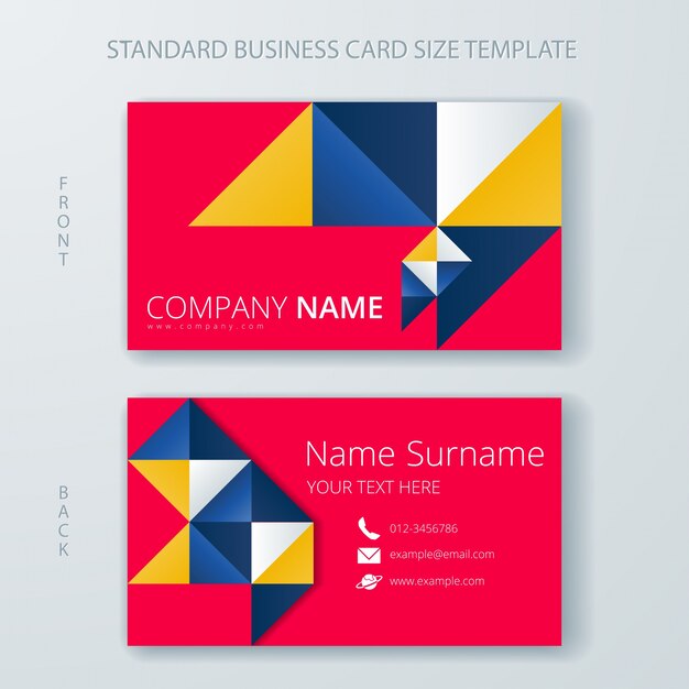 Red Business Card with triangle