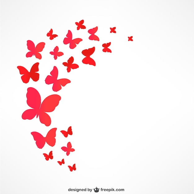 Download Red butterflies flying Vector | Free Download