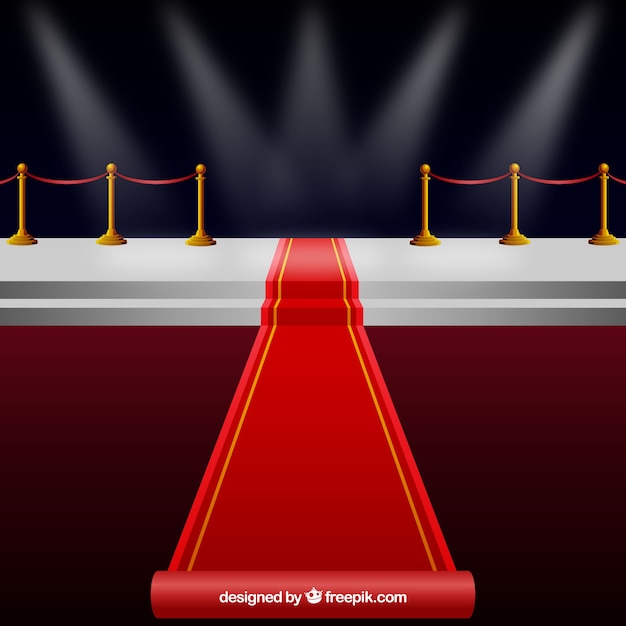 Free Vector | Red carpet background in flat style