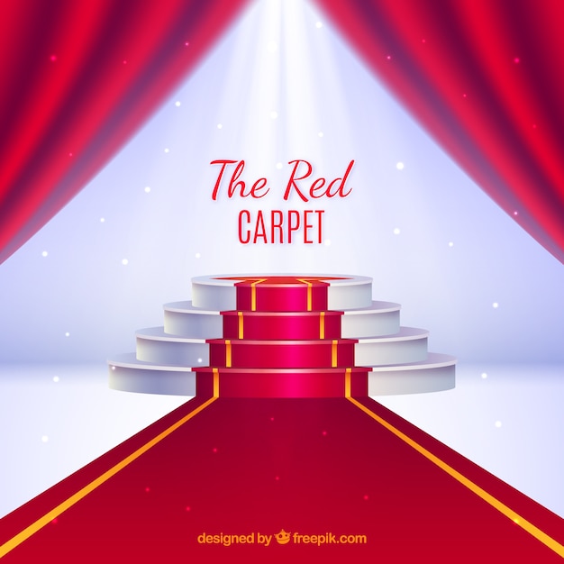 Red carpet background in realistic style Vector | Free ...