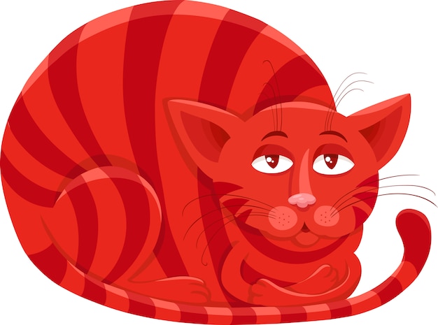 赤い猫キャラクター漫画イラスト プレミアムベクター