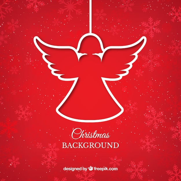 Download Red christmas angel background | Free Vector
