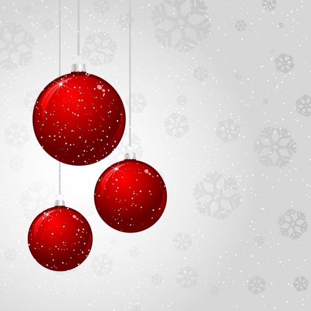 Free Vector | Red christmas balls on white background