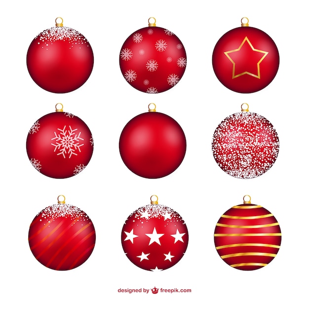 Download Red christmas baubles | Free Vector