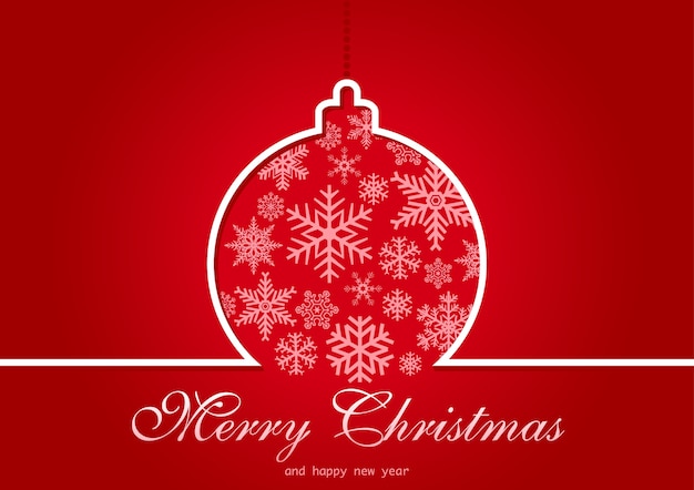 Red christmas greeting card Vector | Premium Download