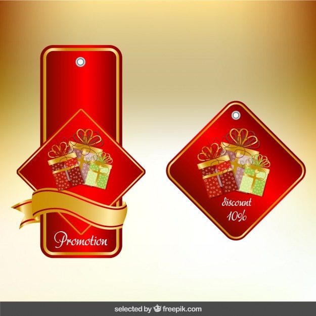 Red christmas labels pack