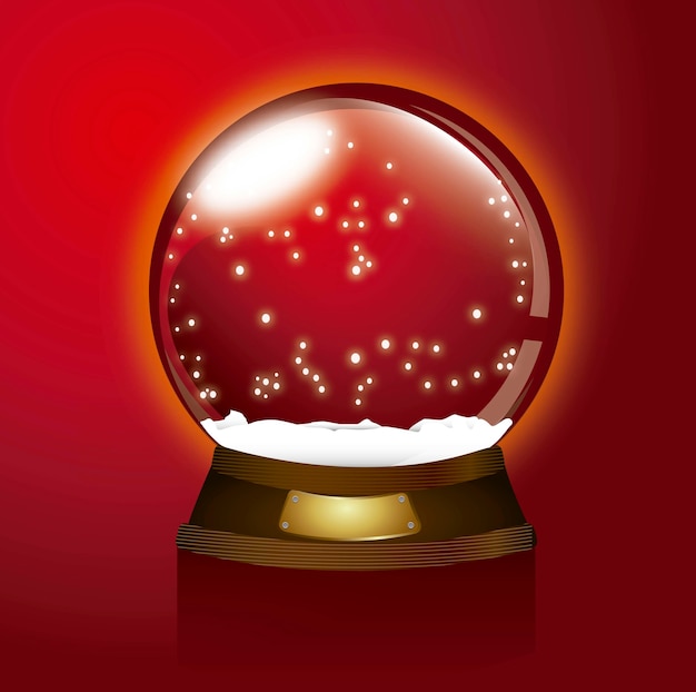 Download Red christmas snow globe merry christmas vector ...
