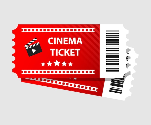 Premium Vector | Red cinema tickets illustration movie tickets