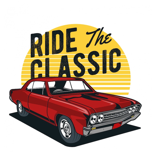 Download Premium Vector | Red classic car
