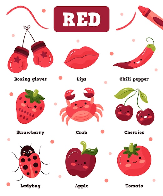 free-vector-red-color-and-vocabulary-pack-in-english