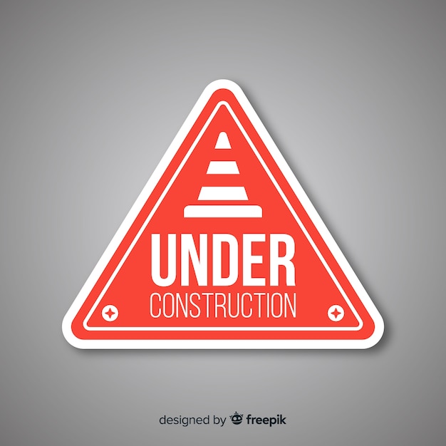 Free Vector | Red under construction flat sign