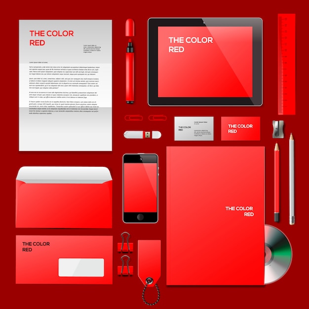 Red corporate id  .  illustration Premium Vector