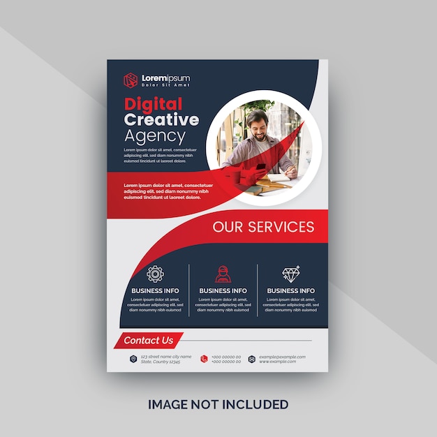 Premium Vector Red Creative Business Flyer Layout Or Poster