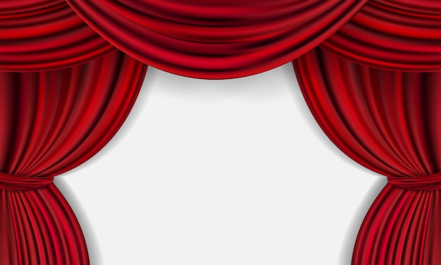 Premium Vector | Red curtain background. grand opening event design.