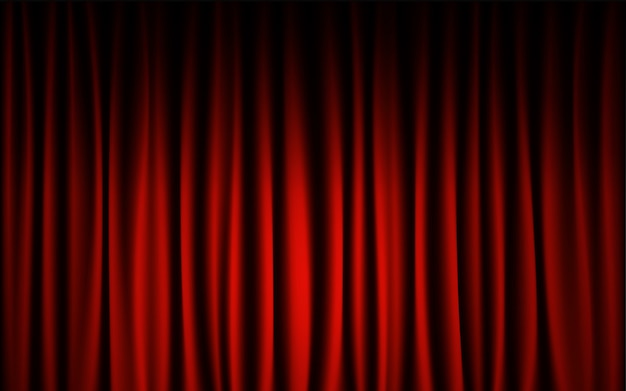 赤いカーテンステージコンサートショーの背景 抽象的な背景の壁紙のコンセプトです プレミアムベクター