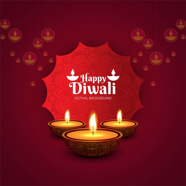 Premium Vector | Red diwali concept